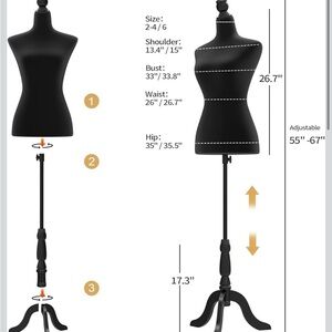 Adjustable Black Dress Form Mannequin